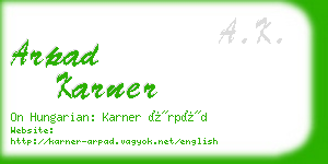 arpad karner business card